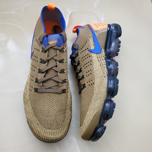 nike vapormax golden beige racer blue